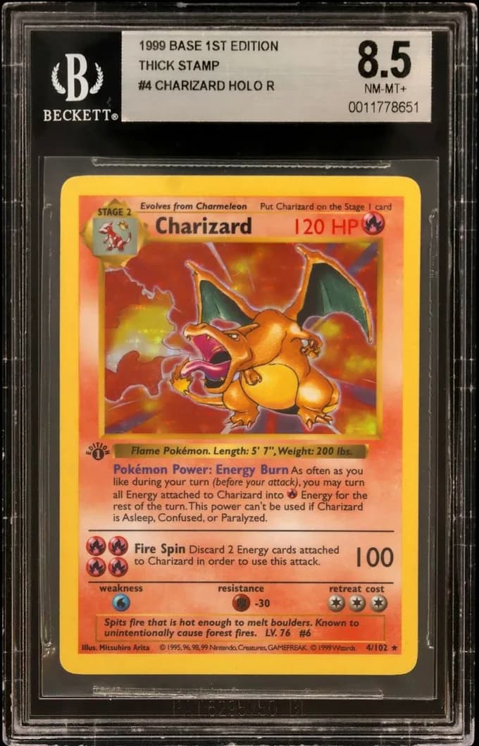 1999 #4 Charizard HOLO R/(Thin S